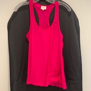 Parker hot pink silk tank top